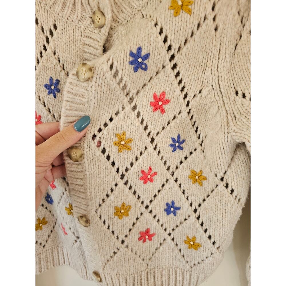 SAYLOR Surrey Embroidered Button-Front Cream Cardigan - Picture 5 of 10